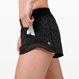 Lululemon Black Printed Hotty Hot Running Shorts